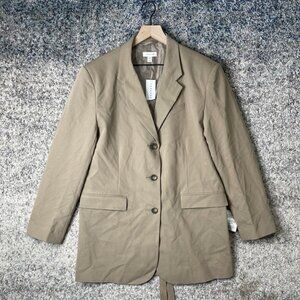 TopShop Belted Blazer Tan Button Up Jacket Size US 12 Top Shop Top Shop